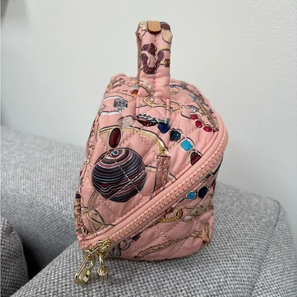 MZ Wallace x Marla Aaron Pink Lock Print Accordion Jewelry Case Bag - Picture 8 of 16